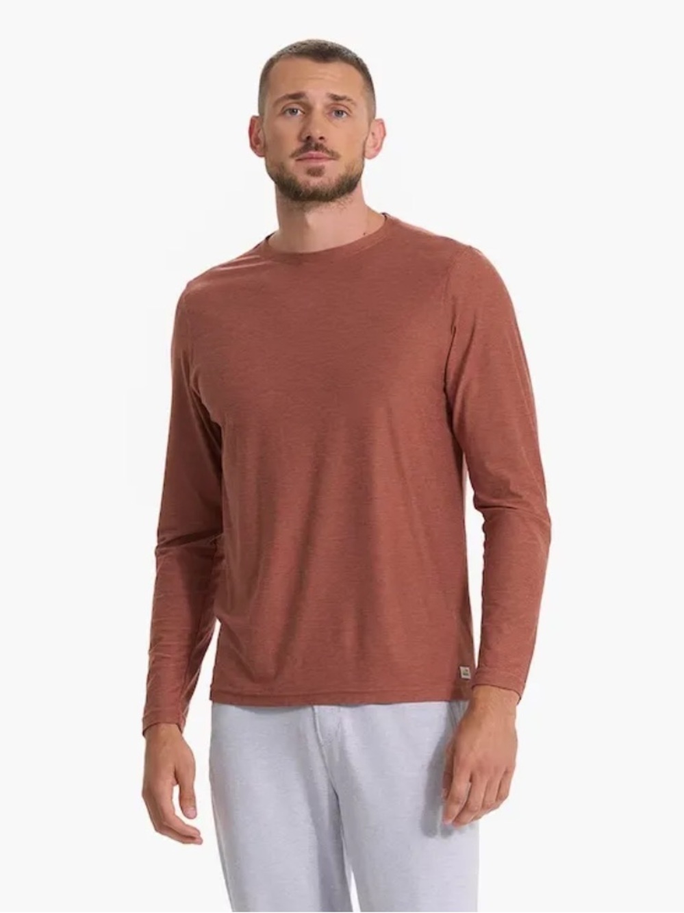 Vuori MEN'S LONG-SLEEVE STRATO TECH TEE XL in copper heather